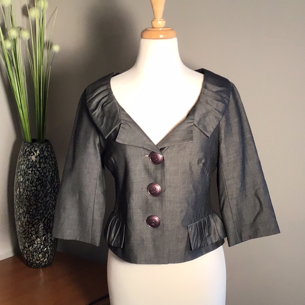 Yoana Baraschi Gray 3/4 length sleeve jacket